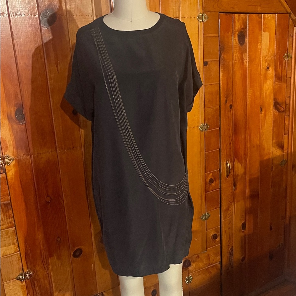 Black Silk Shirt Dress by Zara